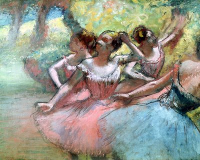 Quatre ballerines sur scène - Edgar Degas